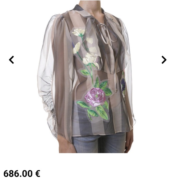 Blumarine Floral silk Sheer Blouse - Picture 6 of 16